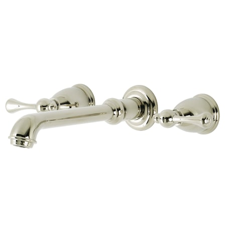 Kingston Brass KS7126BL Two-Handle Wall Mount Bathroom Faucet, Polished Nickel KS7126BL